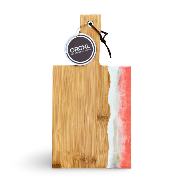 Epoxy borrelplank koraal/wit/goud maat S