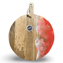 Load image into Gallery viewer, Luxe borrelplank met epoxy koraal/wit/goud
