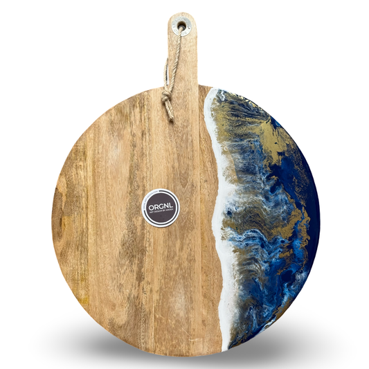 Luxe borrelplank blauw/wit/goud