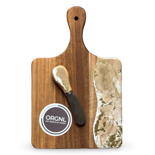 Epoxy borrelplank/eierplank incl. smeermesje-dubbelzijdig-9 gaten