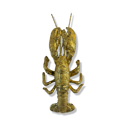 Mini epoxy kreeft wanddecoratie - bladgoud - 30x15 cm