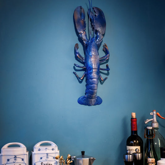 Kreeft decoratie kobalt blauw