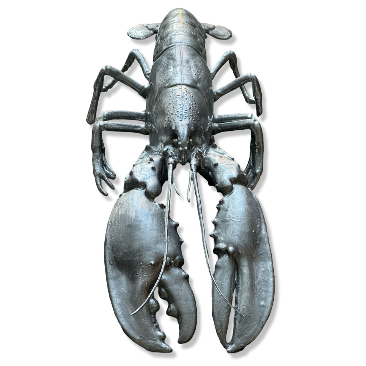 Metallic kreeft decoratie zilver