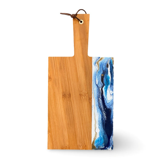 Epoxy borrelplank delft blauw/goud/wit maat M