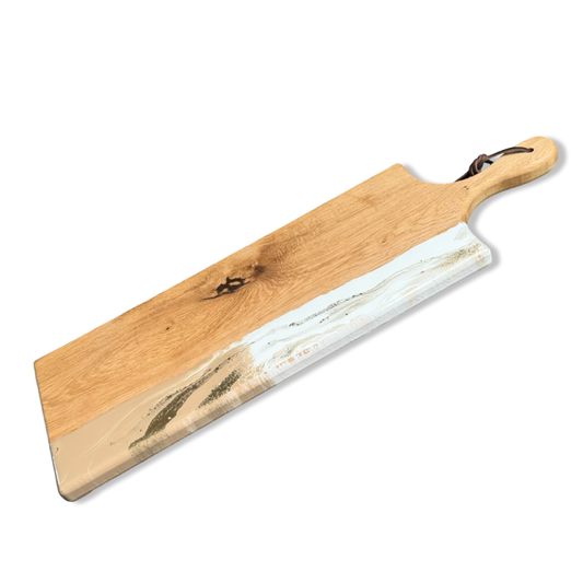 Luxe borrelplank - 60 cm - beige/wit/goud