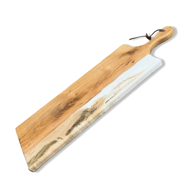 Luxe borrelplank - 60 cm - beige/wit/goud