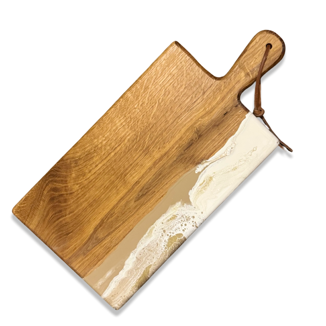 Luxe borrelplank wit/beige/goud - 40 cm