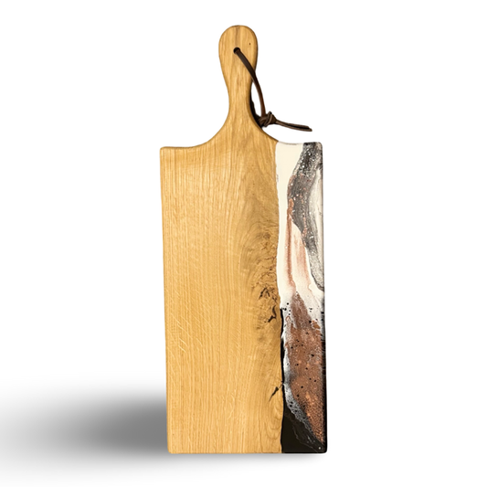 Borrelplank epoxy - zwart/wit/koper - 50 cm
