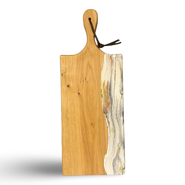 Luxe borrelplank wit/zwart/koper/goud - 50 cm