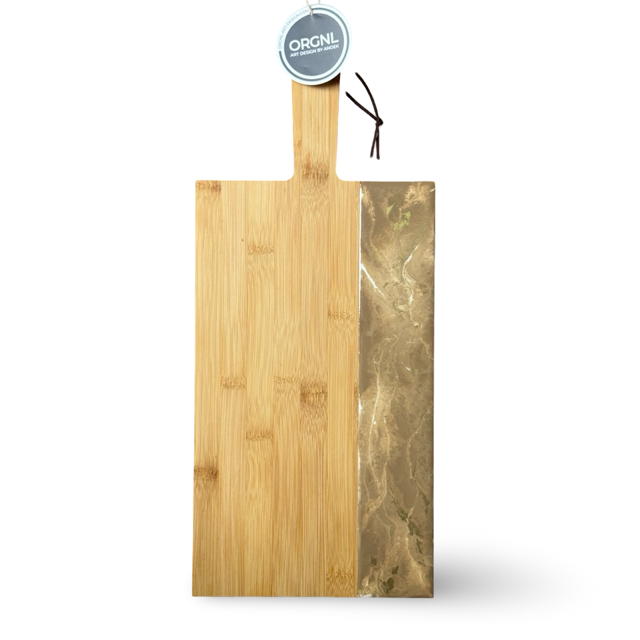 Epoxy borrelplank wit/beige/goud maat L