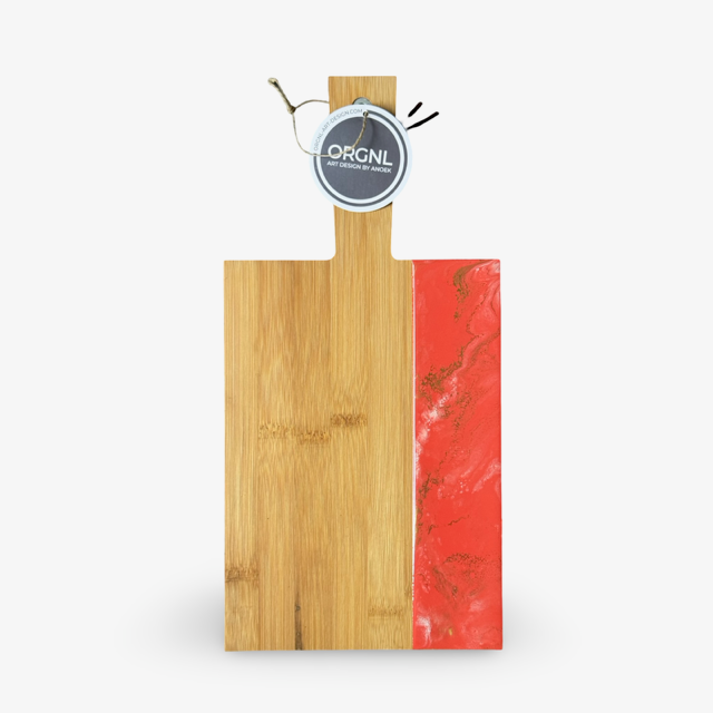 Epoxy borrelplank koraal/goud/wit maat M