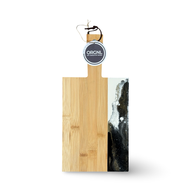 Epoxy borrelplank zwart/goud/wit maat M