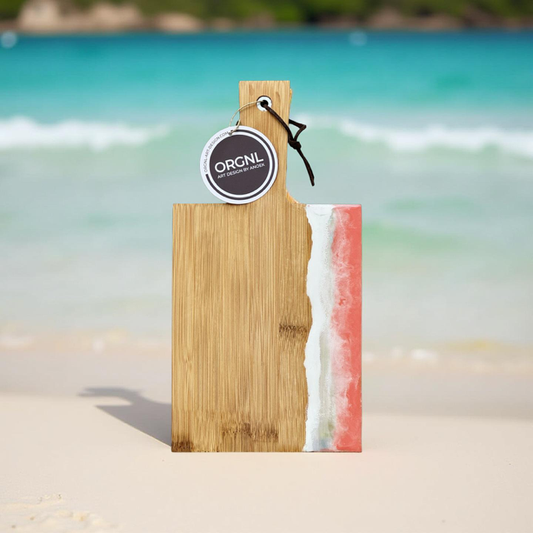 Epoxy borrelplank koraal/wit/goud maat S