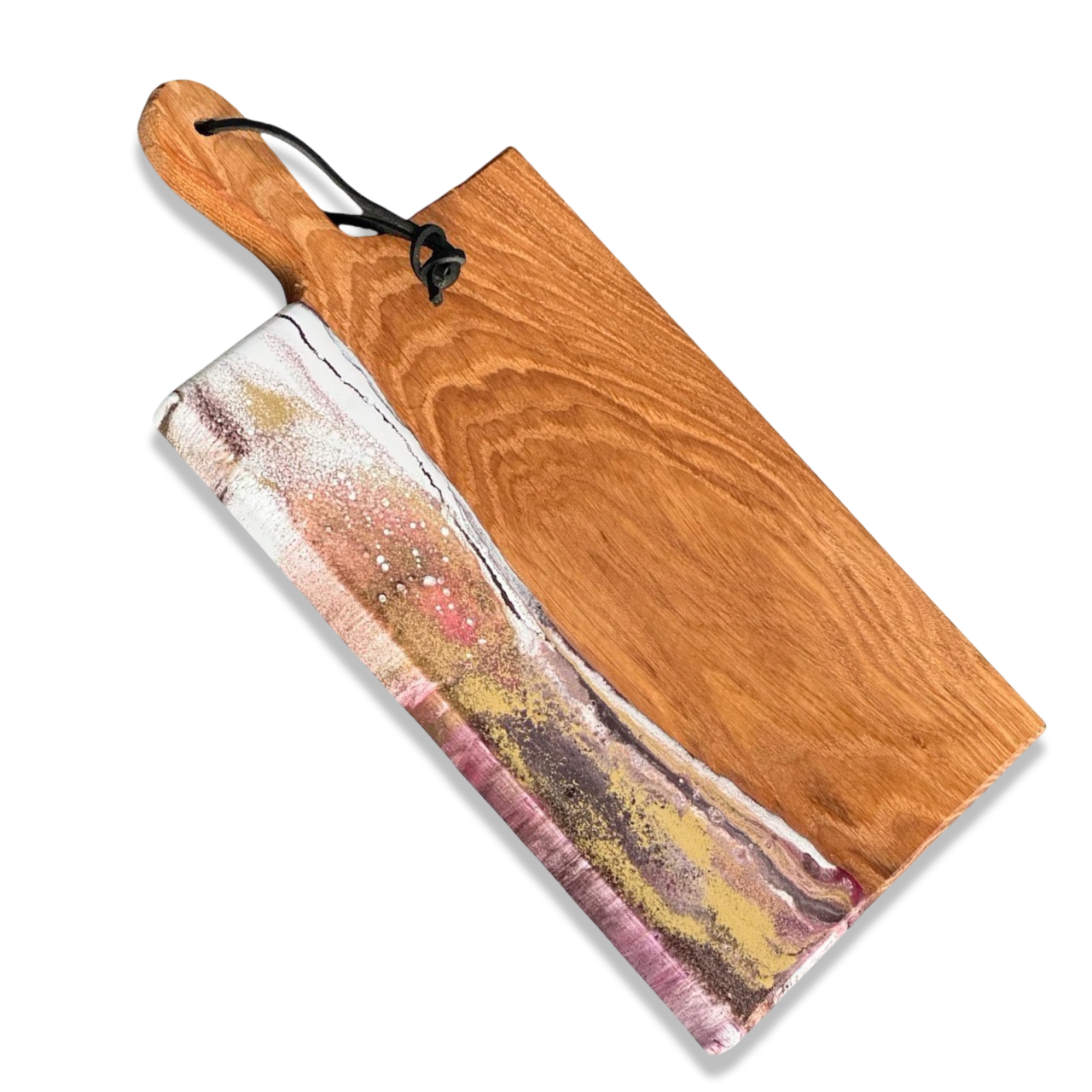 Luxe borrelplank - 40 cm - paars/wit/goud