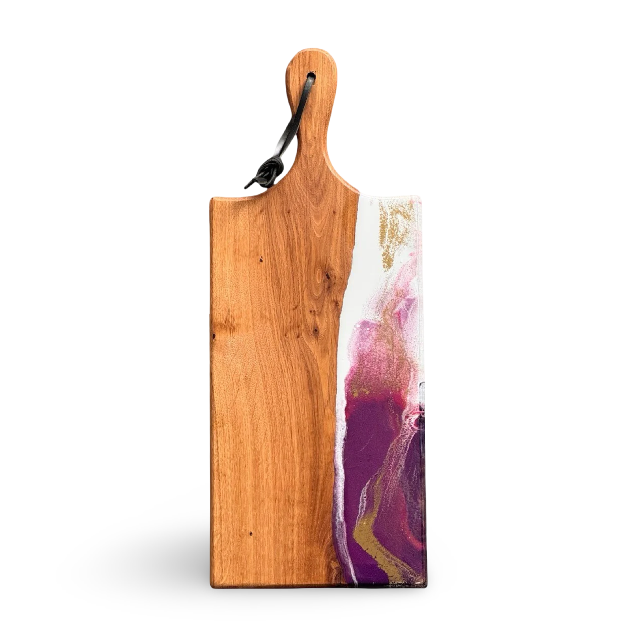 Luxe borrelplank 50 cm paars/wit/goud