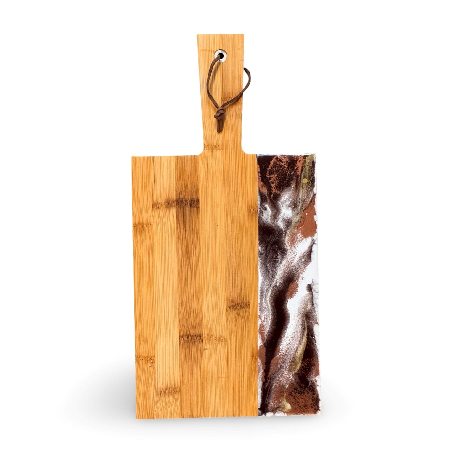 Epoxy borrelplank dark berry/brons/goud/wit maat M