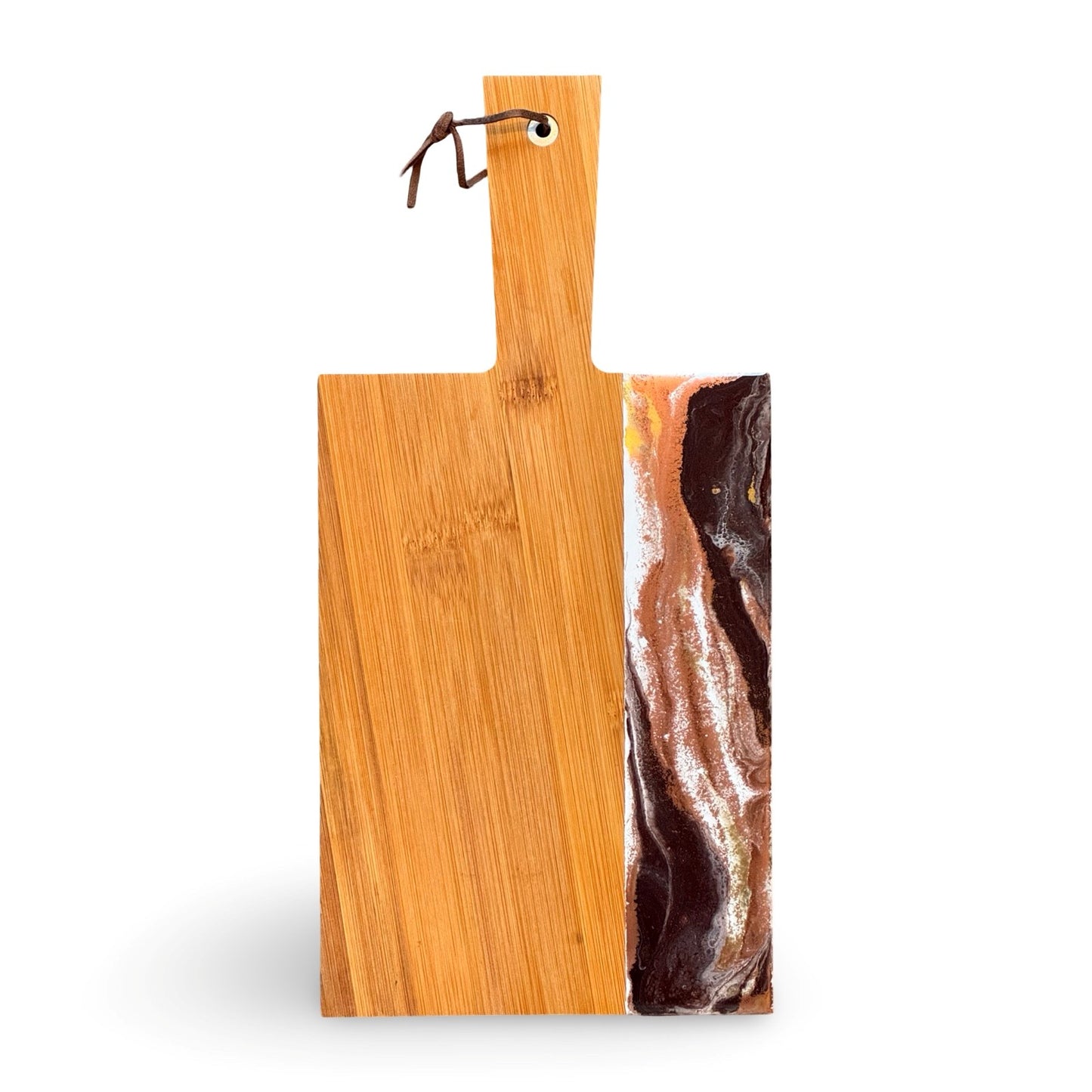 Epoxy borrelplank dark berry/brons/goud/wit maat M