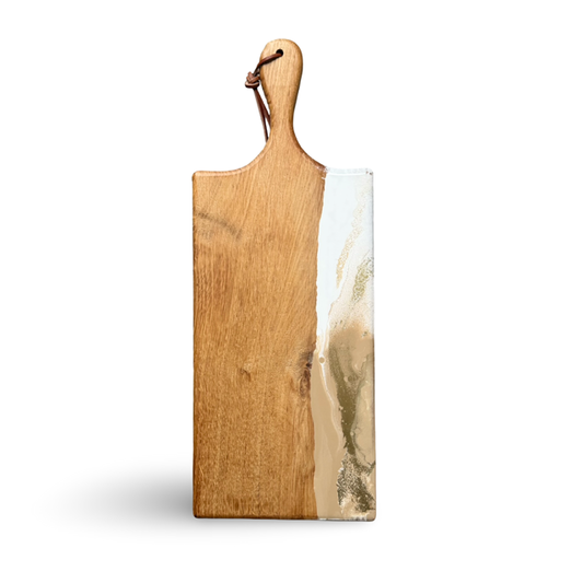 Luxe borrelplank - 50 cm - wit/beige/goud
