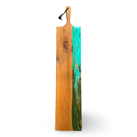 Luxe XXL borrelplank - 95 cm - olijfgroen/turquoise/bruin/goud