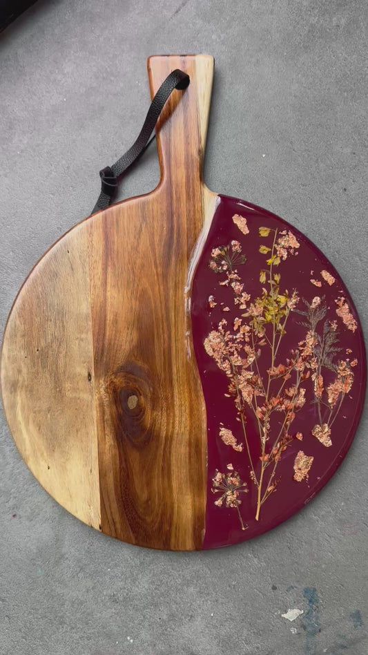 Luxe ronde borrelplank -Flowers