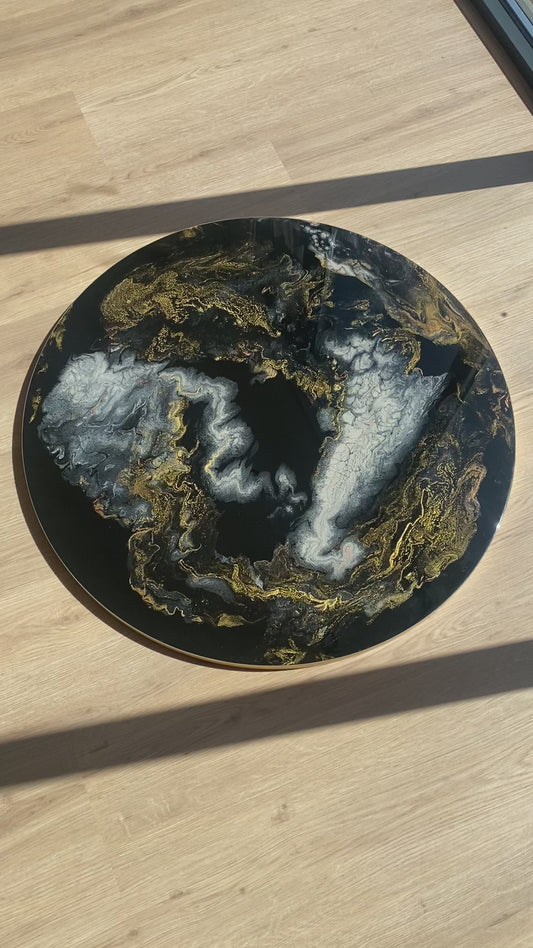 Epoxy schilderij - MIDNIGHT - Ø80 cm