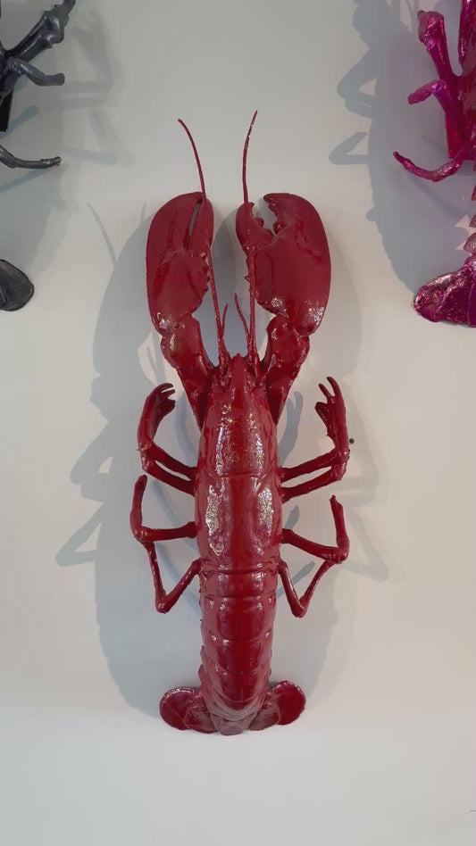 Kreeft wanddecoratie - rood - 50 cm