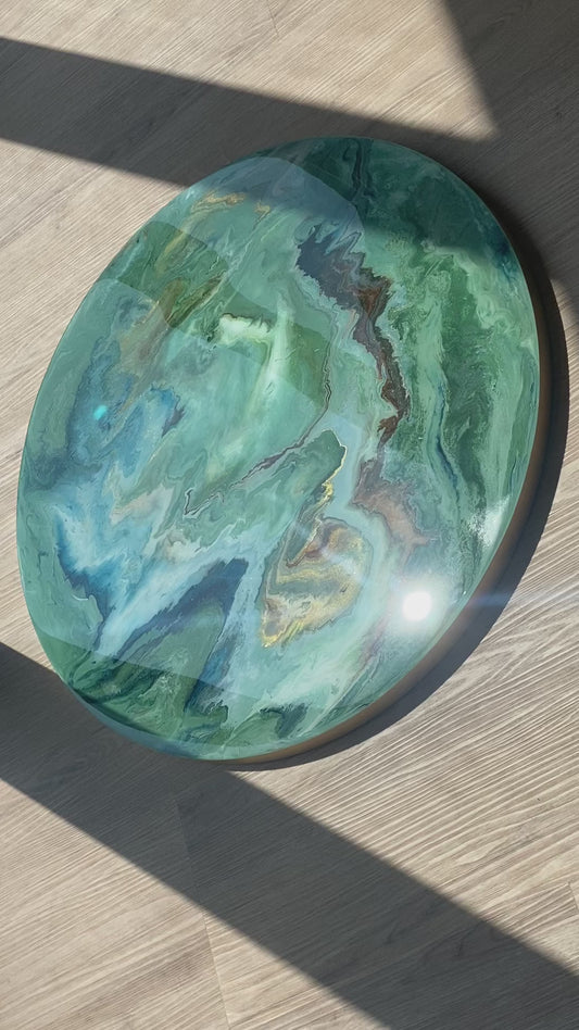 Epoxy schilderij - OLIVE - Ø60 cm