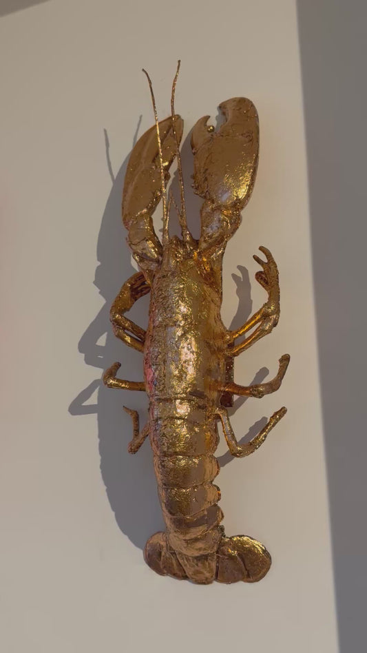 Special Edition: wanddecoratie kreeft - koper BLADGOUD!