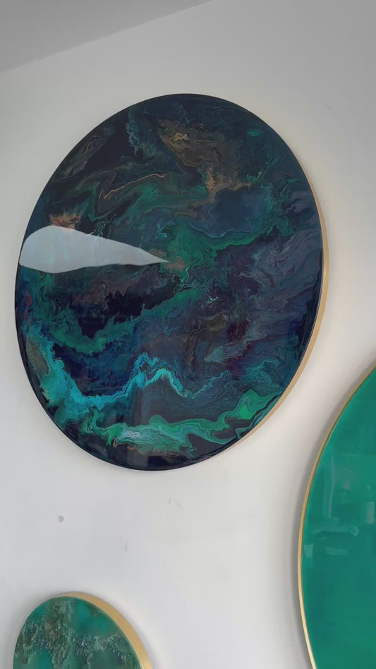 UNIVERSE – Rond epoxy schilderij Ø60 cm