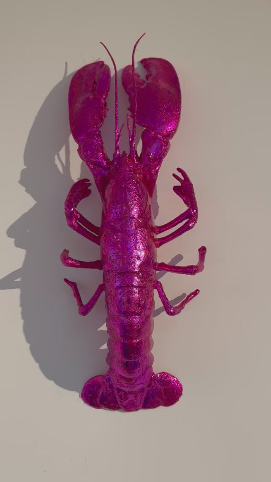 Special Edition: wanddecoratie kreeft - fuchsia BLADGOUD!
