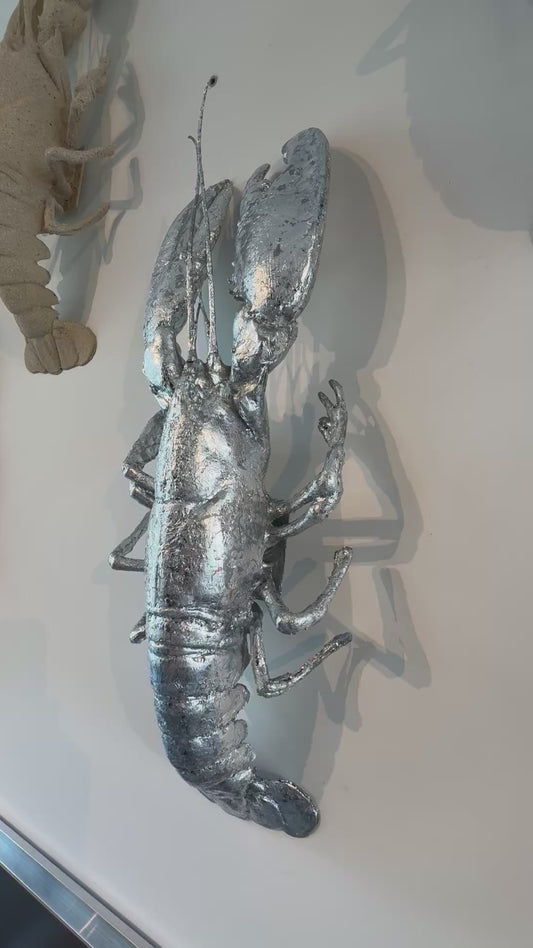 Special Edition: wanddecoratie kreeft - zilver BLADGOUD!