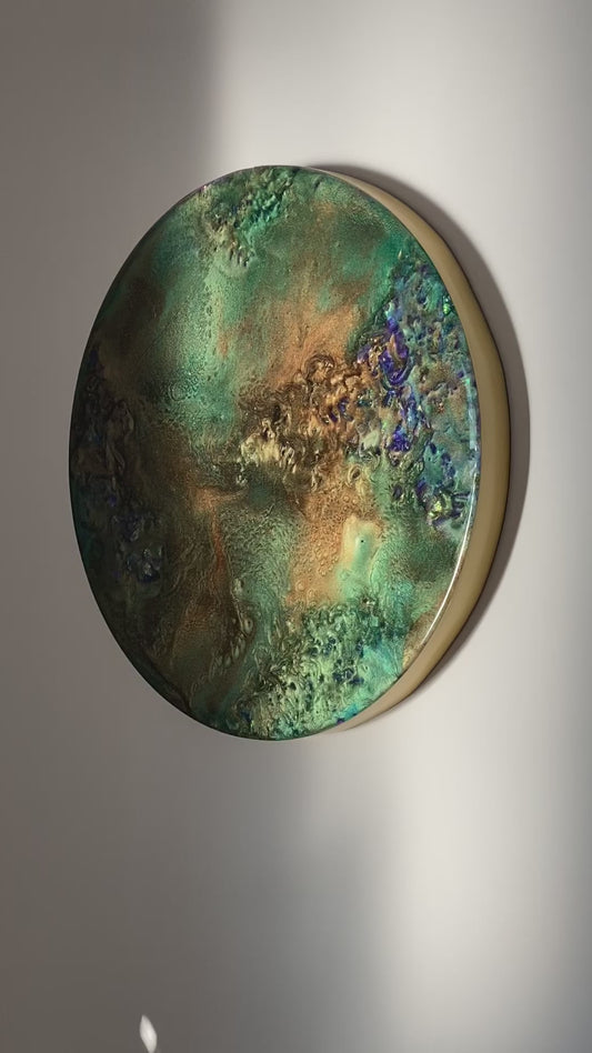 Epoxy schilderij - EMERALD - Ø40 cm