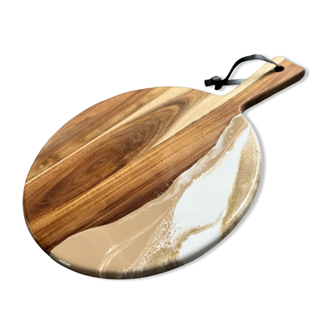 Epoxy borrelplank -40x30 -beige/wit/goud