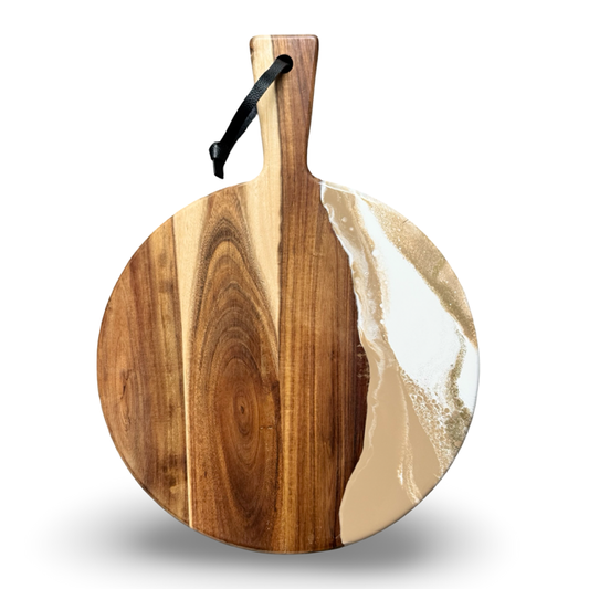 Epoxy borrelplank -40x30 -beige/wit/goud