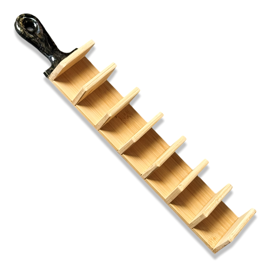 Epoxy tacohouder voor 7 taco's zwart/wit/goud