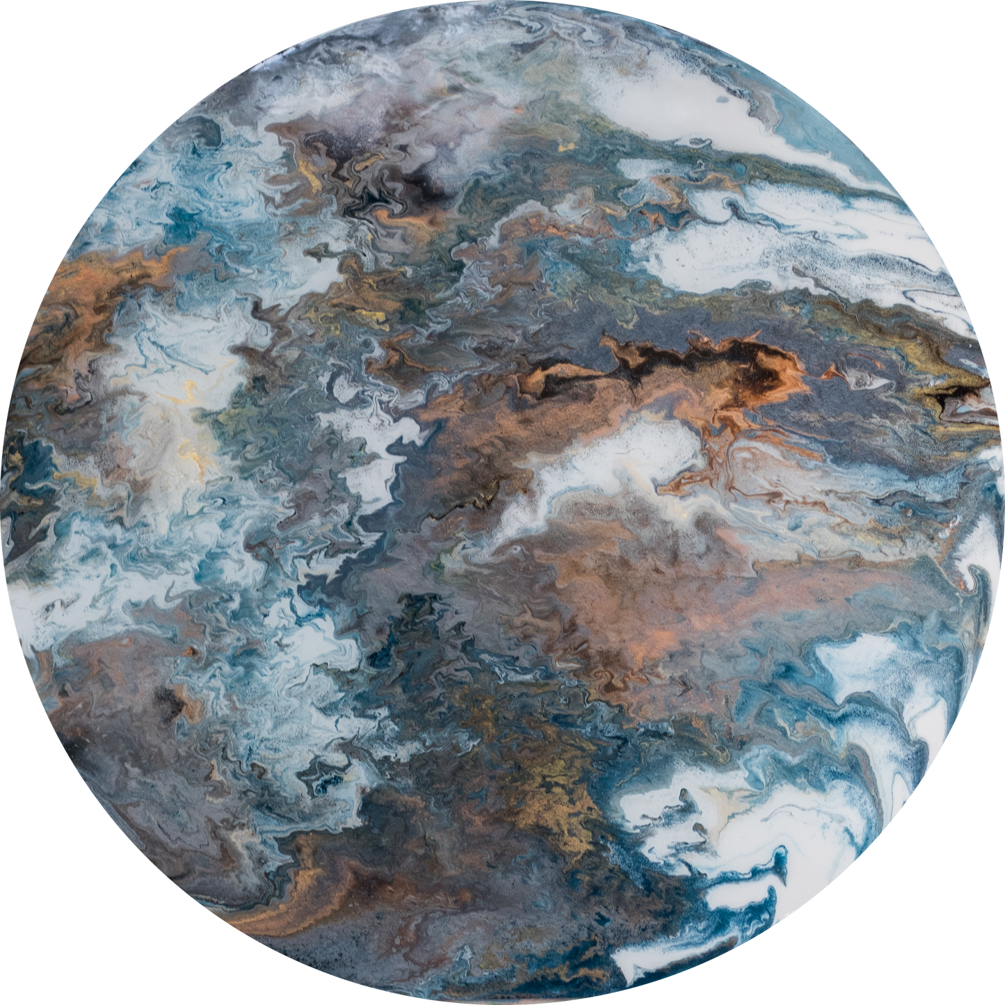 Epoxy schilderij - FROM ABOVE AND BEYOND - Ø100 cm