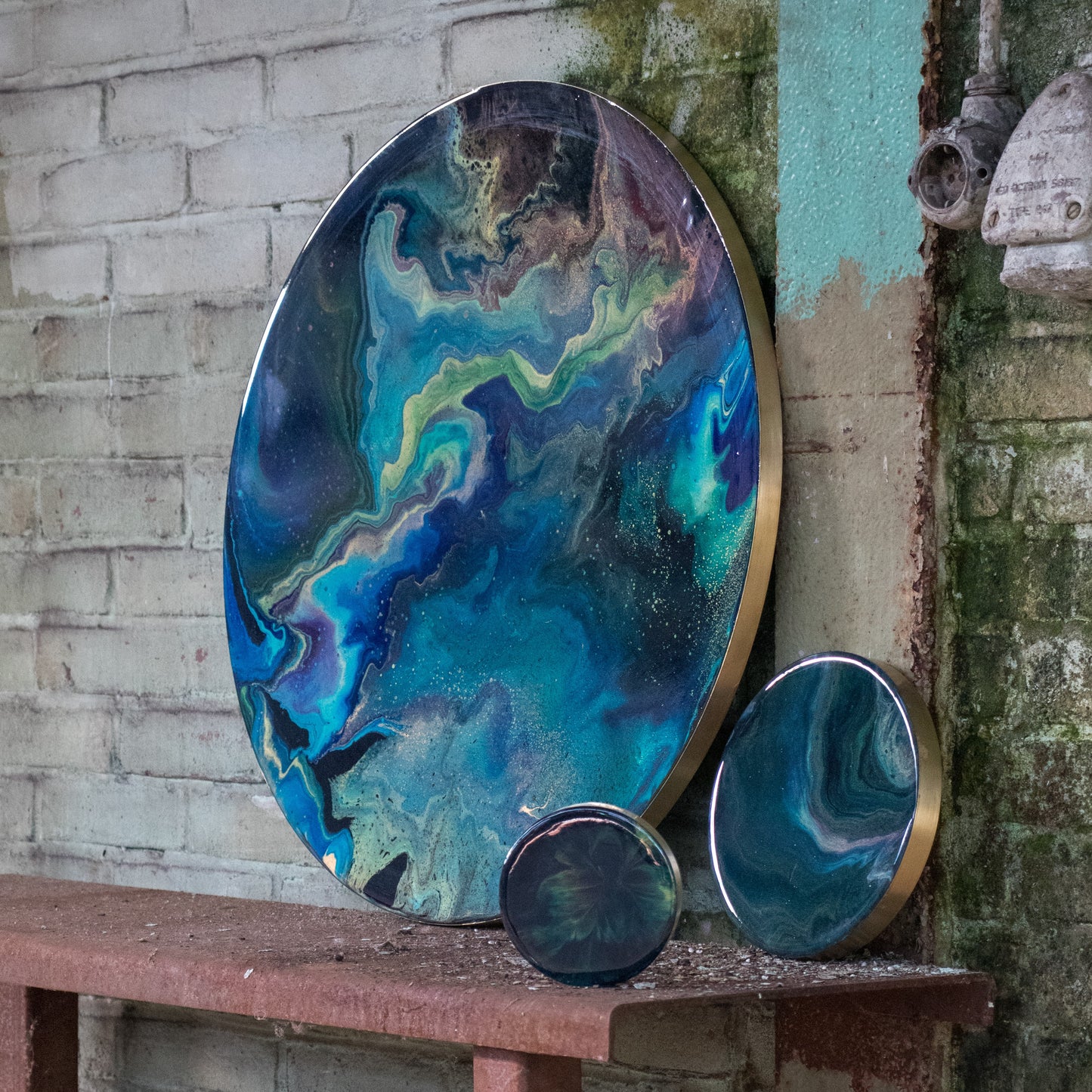 Epoxy schilderij - NORTHERN LIGHTS - Ø60 cm