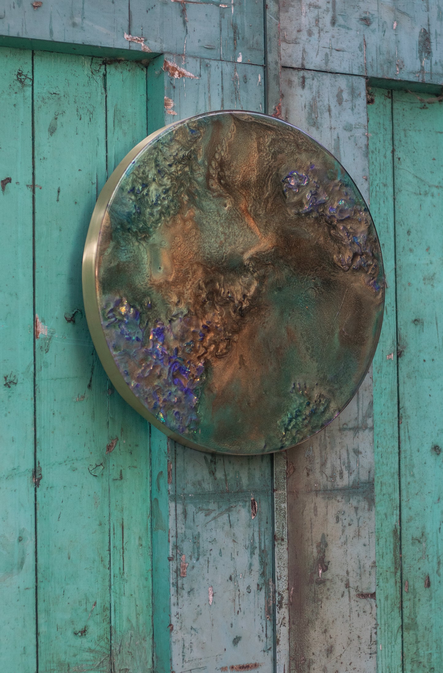 Epoxy schilderij - EMERALD - Ø40 cm