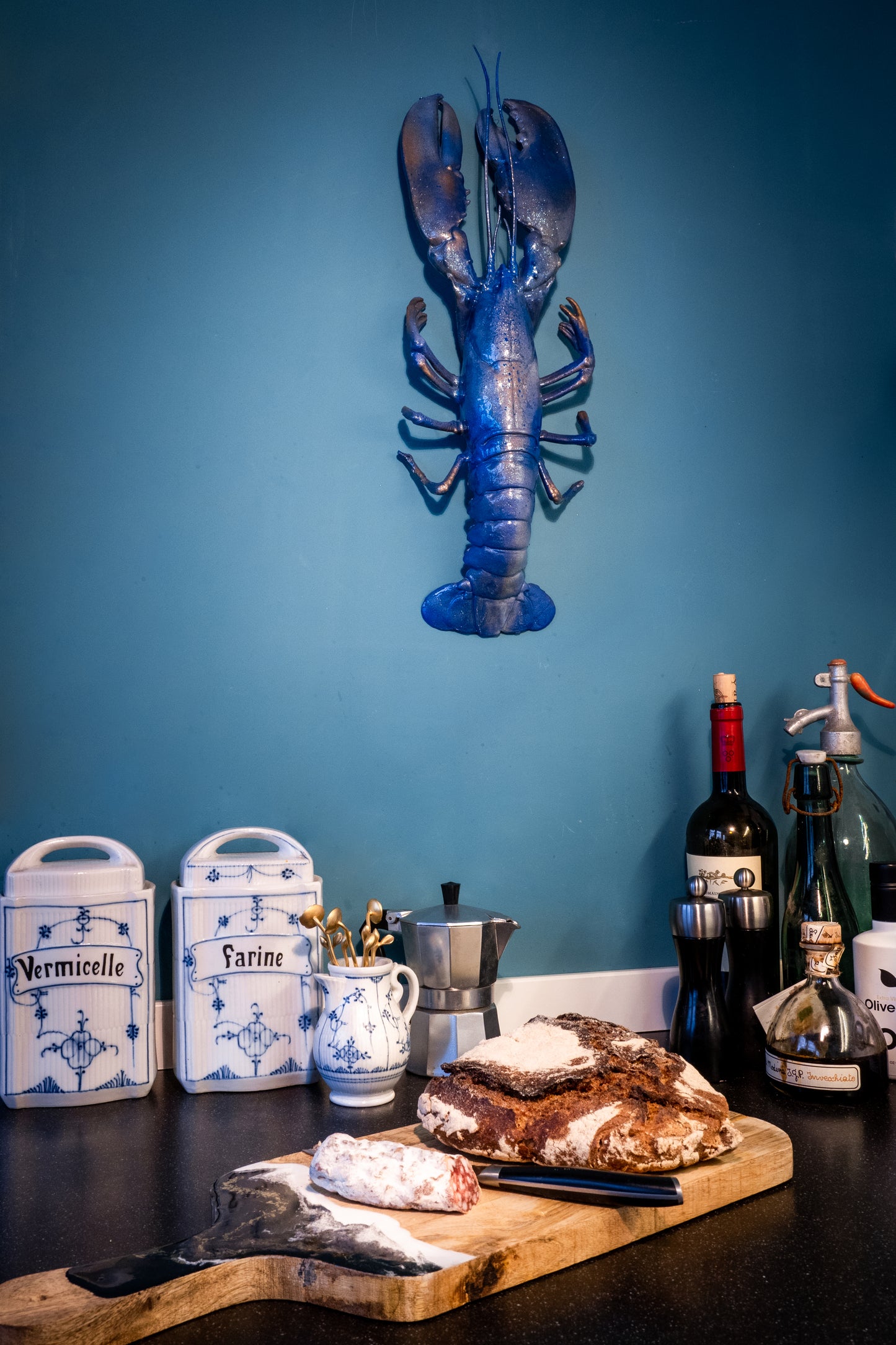 Delfts blauwe kreeft decoratie