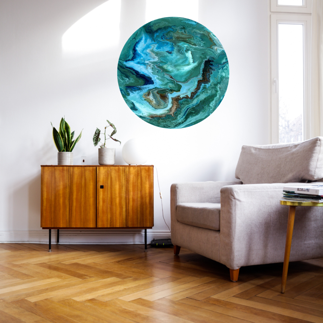 Epoxy schilderij - OLIVE - Ø60 cm