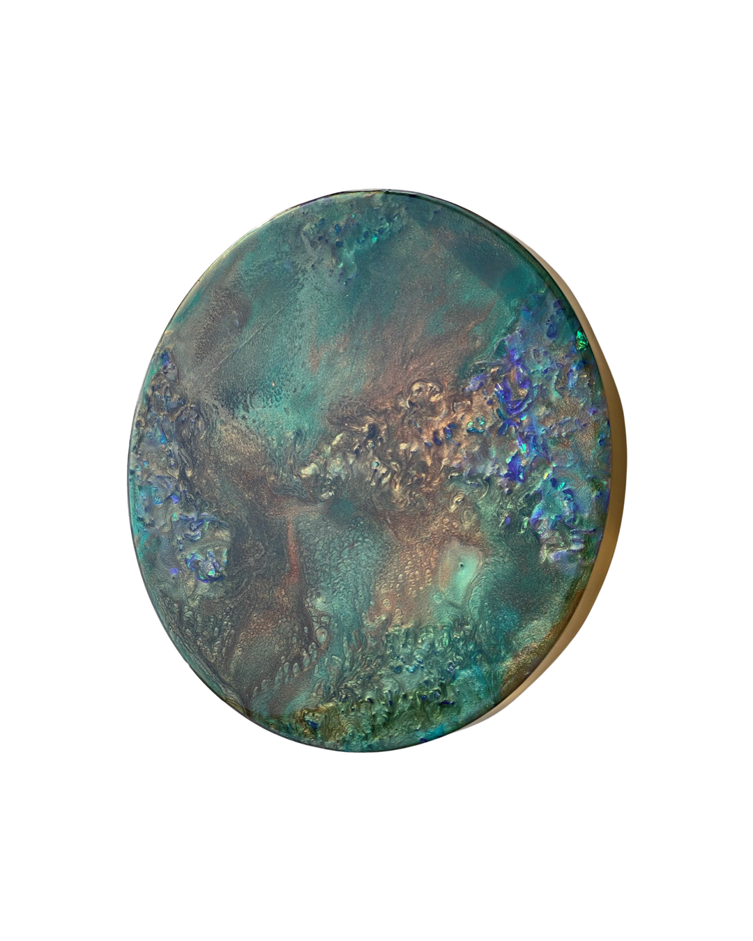 Epoxy schilderij - EMERALD - Ø40 cm