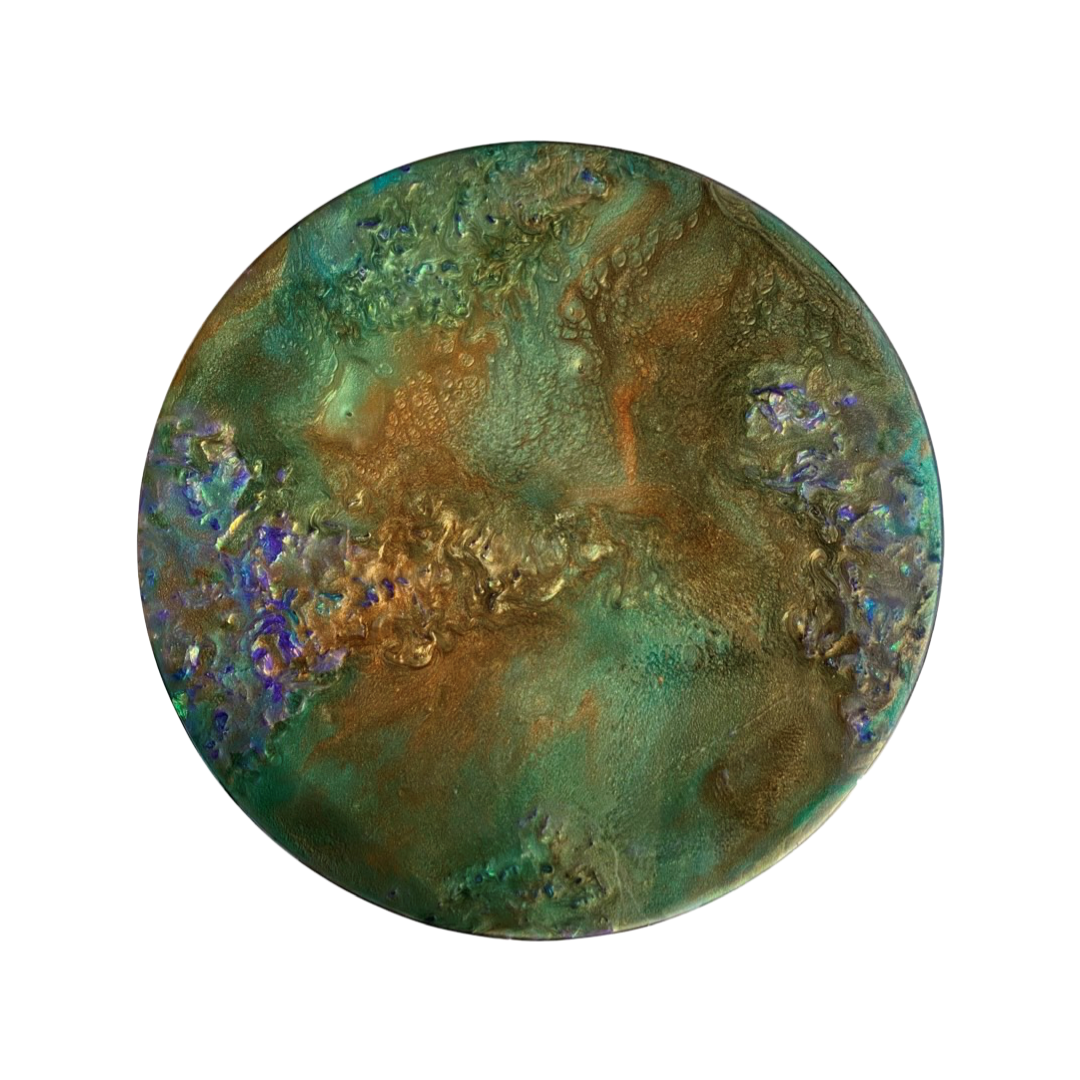 Epoxy schilderij - EMERALD - Ø40 cm