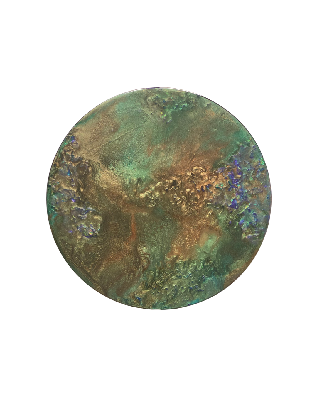 Epoxy schilderij - EMERALD - Ø40 cm