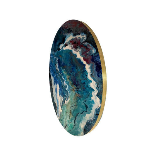 Epoxy schilderij - FLOAT AWAY - Ø100 cm