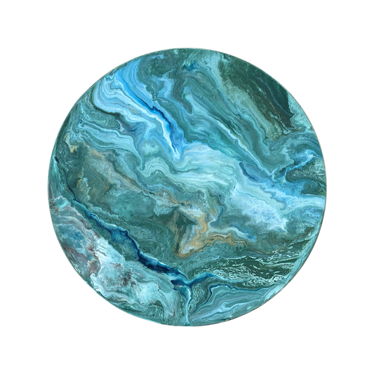 Epoxy schilderij - OLIVE - Ø 40 cm