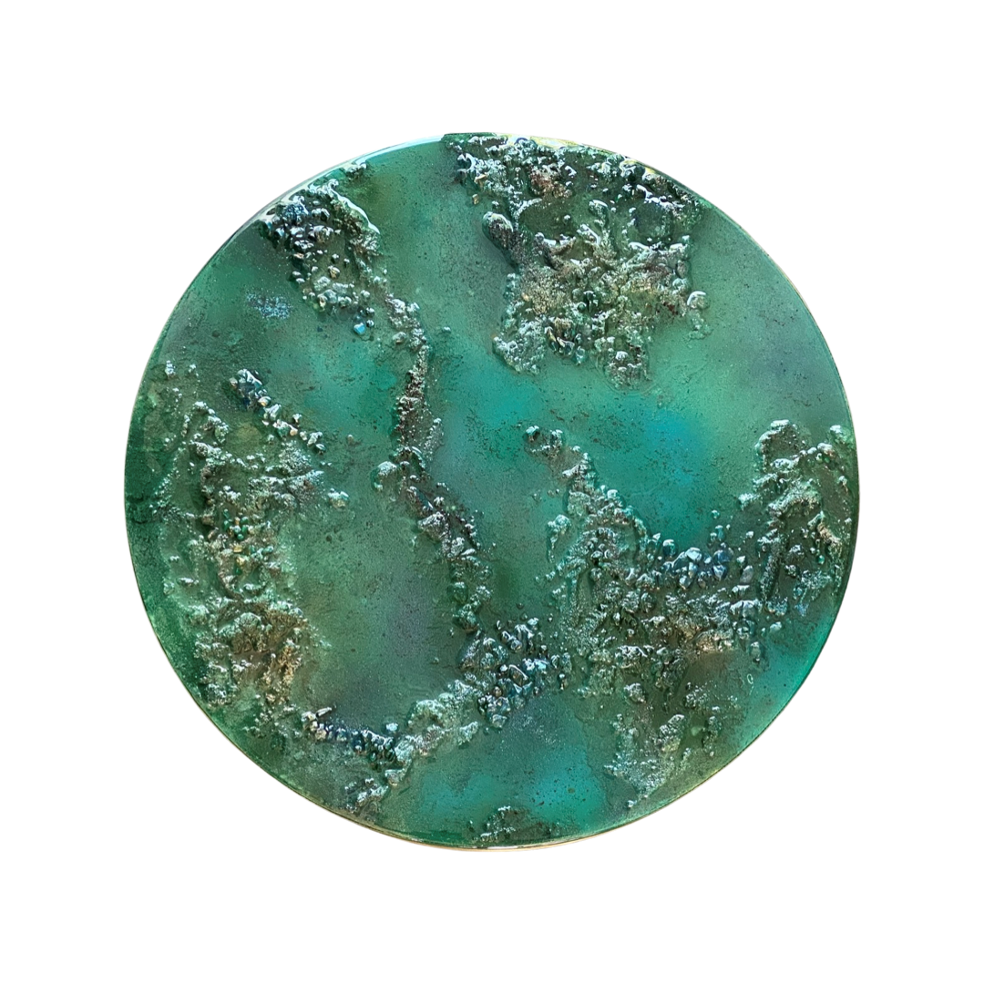 Mixed media epoxy kunstwerk- REEF - Ø30 cm