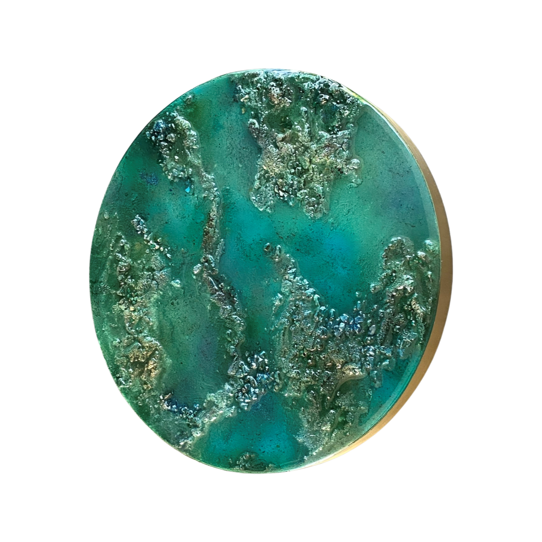 Mixed media epoxy kunstwerk- REEF - Ø30 cm