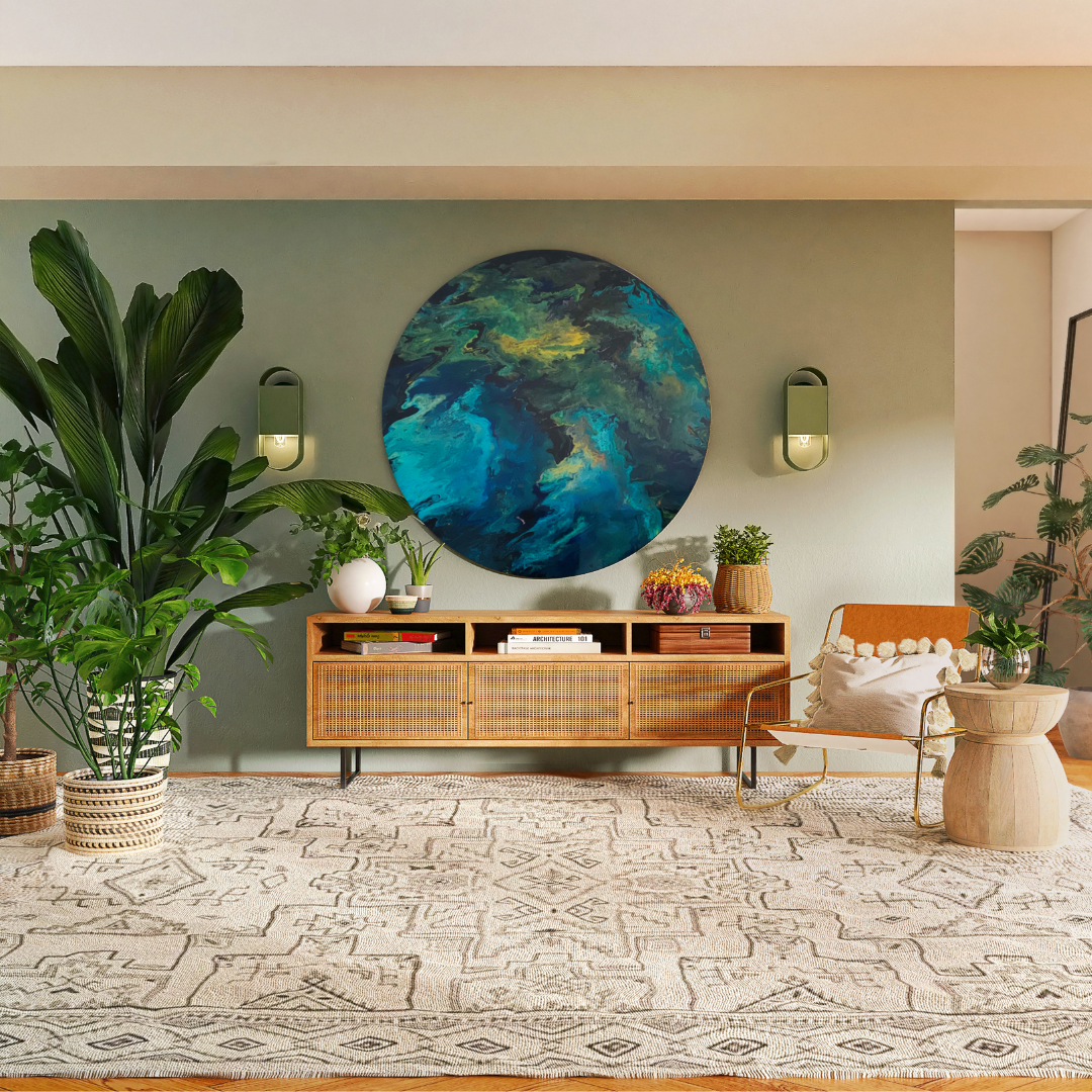 Epoxy schilderij - SATELLITE - Ø80 cm