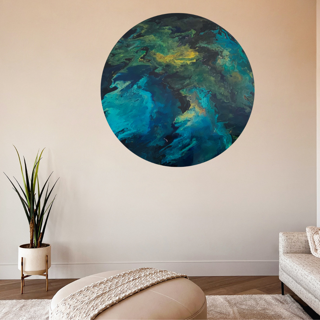 Epoxy schilderij - SATELLITE - Ø80 cm