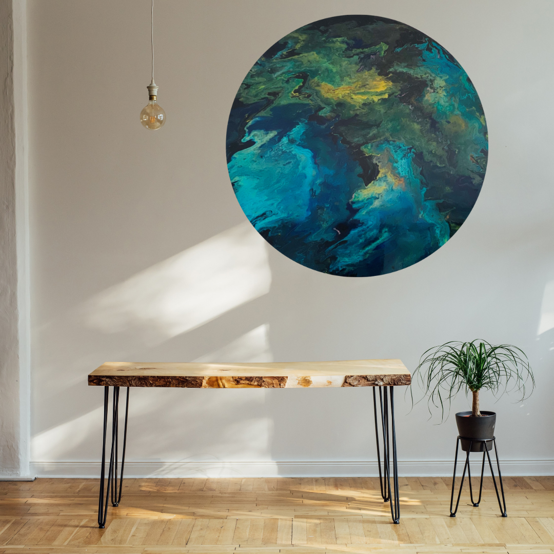 Epoxy schilderij - SATELLITE - Ø80 cm